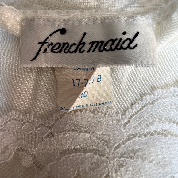 Vintage French Maid Nylon Camisole Slip Lace Trim Size 40 Made in Canada - Picture 3 of 5